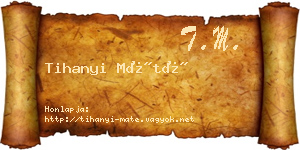 Tihanyi Máté névjegykártya